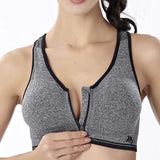 Front Zipper Fitness Shockproof Sports Bra