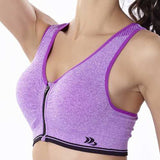 Front Zipper Fitness Shockproof Sports Bra