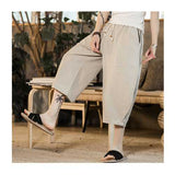 Men's Chinese Style Cotton Flax Casual Baggy Trousers