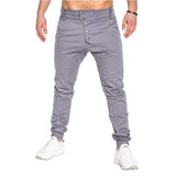 Men's Fashion Button Stitching Trousers