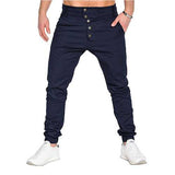 Men's Fashion Button Stitching Trousers