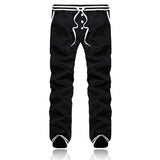 Men's Single Breasted Solid Color Elastic Waist Drawstring Sport Sweatpants Jogger Pants