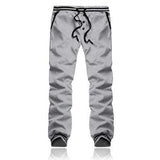 Men's Single Breasted Solid Color Elastic Waist Drawstring Sport Sweatpants Jogger Pants