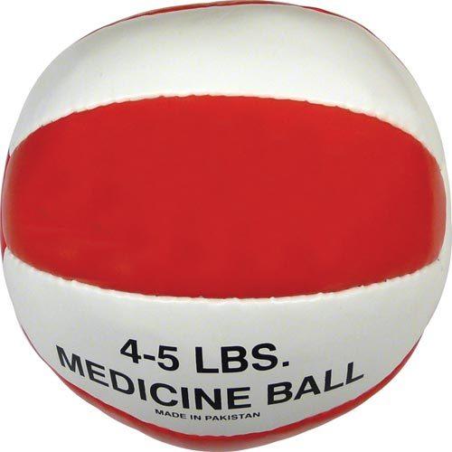 Syn. Leather Medicine Ball - 4-5 lbs. (red)
