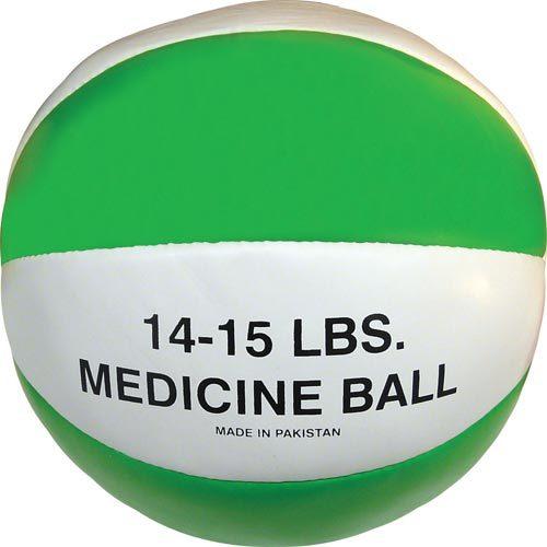Syn. Leather Medicine Ball - 14-15 lbs. (green)