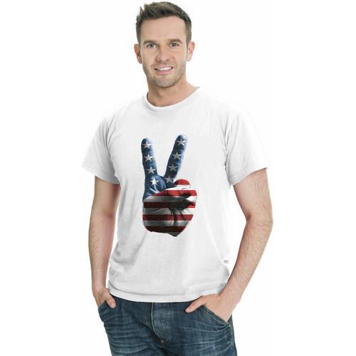 Peace Hand USA Flag Men's T-Shirt