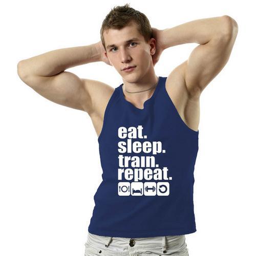 Eat. Sleep. Train. Repeat. Work Out Tank Top For Men