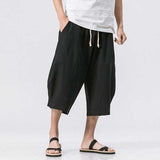 Baggy Loose Linen Calf Length Casual Shorts