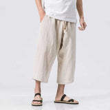 Baggy Loose Linen Calf Length Casual Shorts