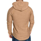 Mens Hooded Striped Fold Raglan Sleeve Sweatshirt