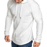 Mens Hooded Striped Fold Raglan Sleeve Sweatshirt