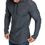 Mens Hooded Striped Fold Raglan Sleeve Sweatshirt