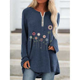 Print Flower Long Sleeve T-shirt