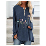 Print Flower Long Sleeve T-shirt