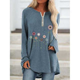 Print Flower Long Sleeve T-shirt