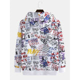 Mens Abstract Graffiti Printed Hoodies