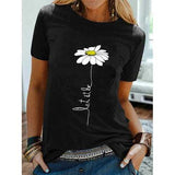 Simple Flower Print T-shirt