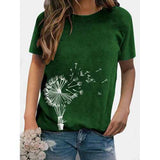 Flower Print Casual T-shirt