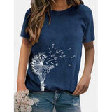 Flower Print Casual T-shirt