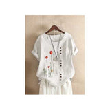 Flower Embroidered T-shirt