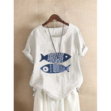 Cartoon Fish Casual T-shirt