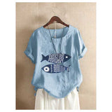 Cartoon Fish Casual T-shirt