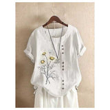 Flower Print Casual T-shirt