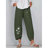 Floral Printed Elastic Waist Pants