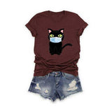 Cartoon Cat Printed T-shirt