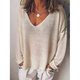 Casual V-Neck Solid Shirts