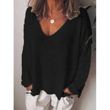 Casual V-Neck Solid Shirts