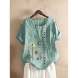 Flower Print Button T-shirt