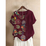 Floral Printed Patchwork T-shirt