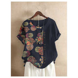 Floral Printed Patchwork T-shirt