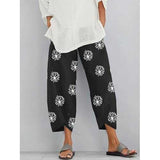 Printed Elastic Waist Pants