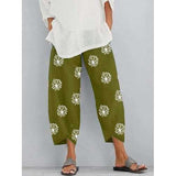 Printed Elastic Waist Pants