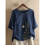 Printed Button Half Sleeve T-shirt