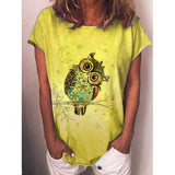 Cartoon Owl Print T-shirt