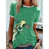 Cartoon Cattle Print T-shirt