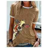 Cartoon Cattle Print T-shirt