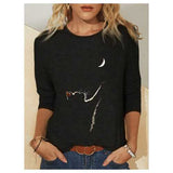 Cat Print Long Sleeves T-shirt