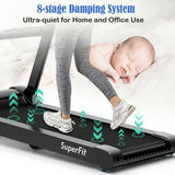 2.25HP Folding Running Treadmill W/ LED Touch Display-Black