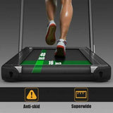 2-in-1 Folding Treadmill with Bluetooth Speaker LED Display-Black