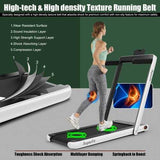 2-in-1 Folding Treadmill with Bluetooth Speaker LED Display-White