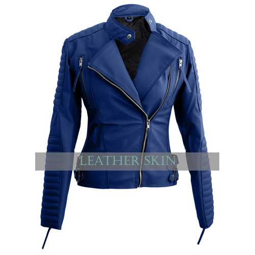 Blue Leather Jacket