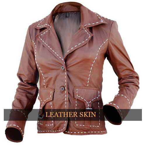 Brown Women Leather Jacket