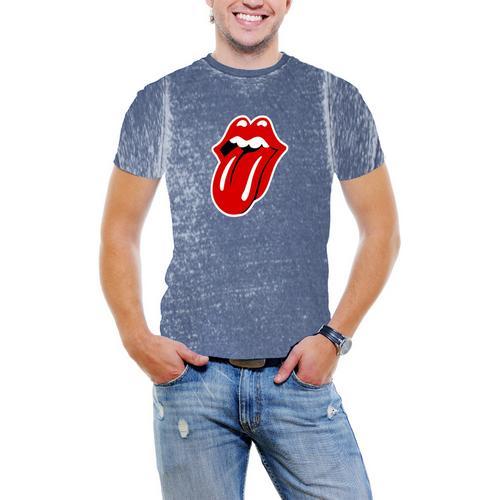 Rolling Stone Men Acid Wash T-Shirt Soft Cotton Short Sleeve Tee