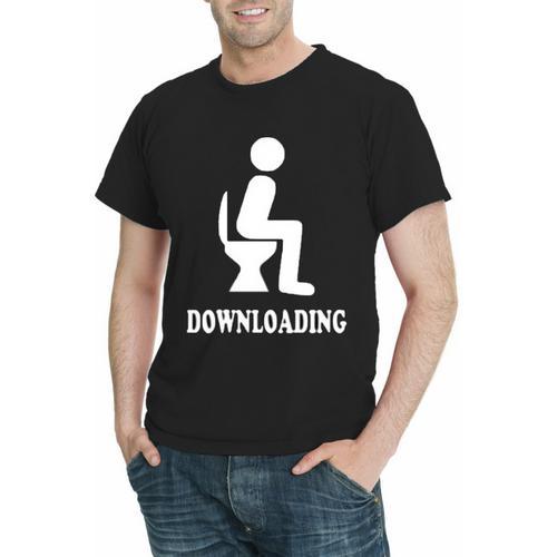 Funny Men T-Shirt Downloading Assorted Colors Sizes S-5XL