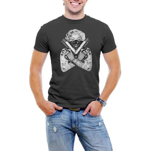 Marilyn Monroe "Gangster" Men T-Shirt Soft Cotton Short Sleeve Tee