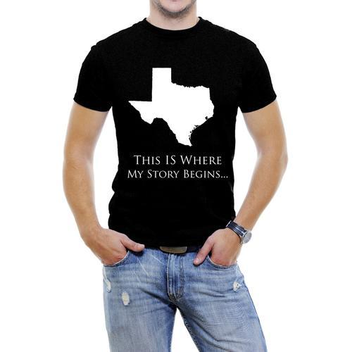 Texas-This Is Where My Story Begins Men T-Shirt Soft Cotton Short Sleeve Tee